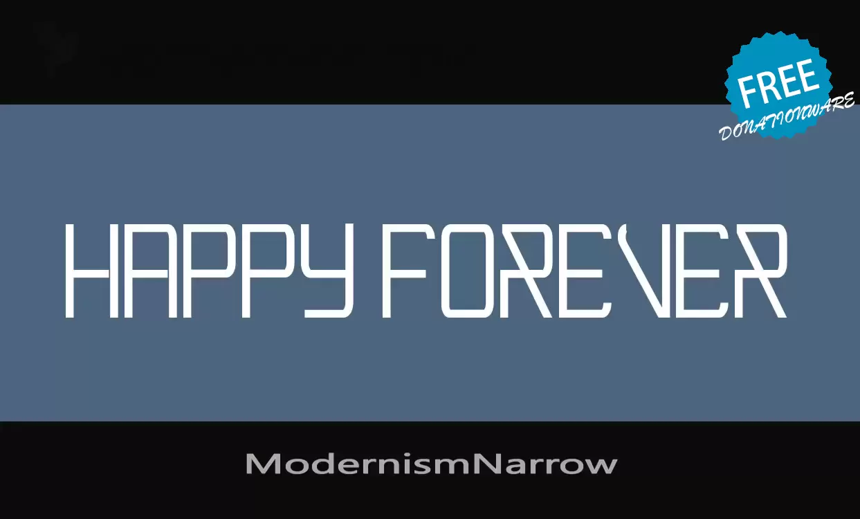 Font Sample of ModernismNarrow