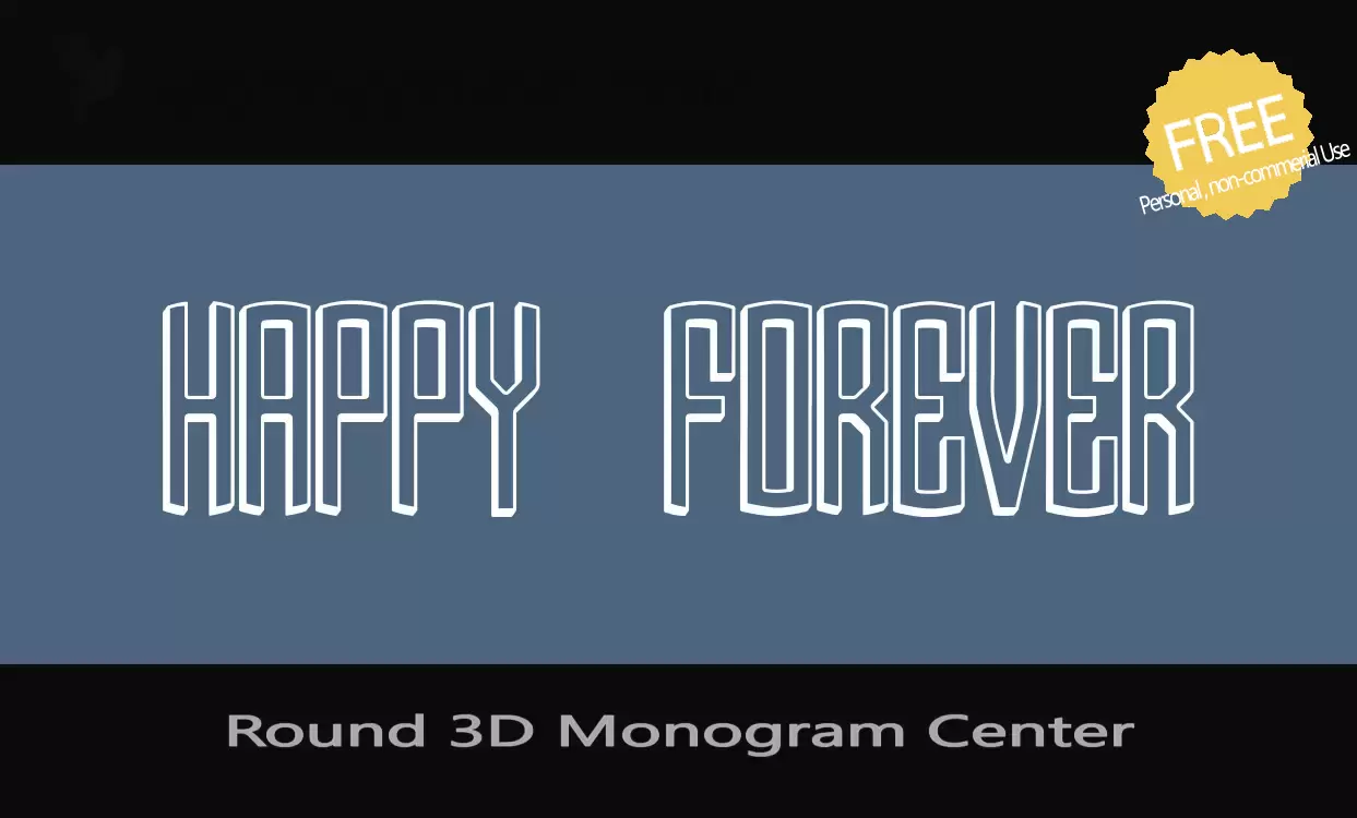 「Round-3D-Monogram-Center」字体效果图