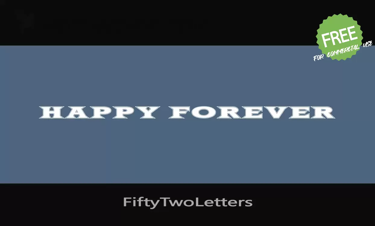 Font Sample of FiftyTwoLetters