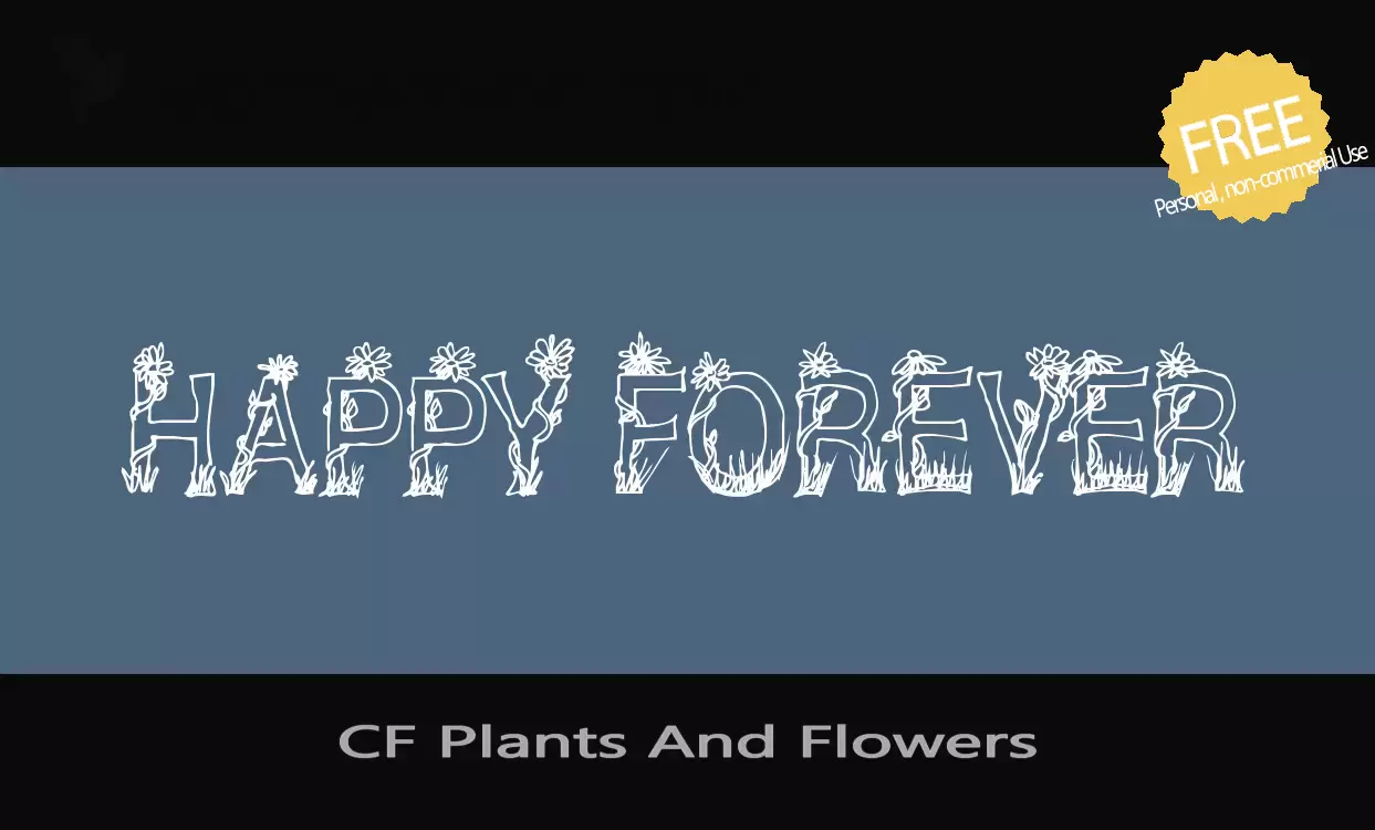 Font Sample of CF-Plants-And-Flowers