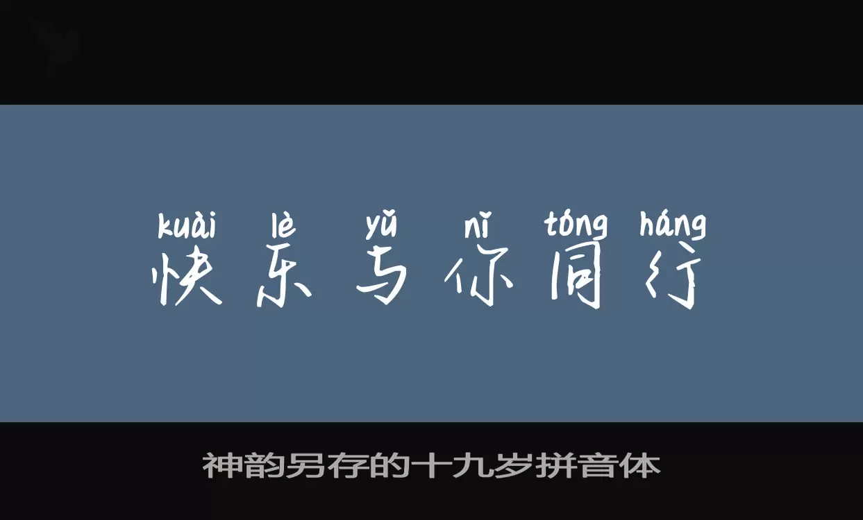 「神韵另存的十九岁拼音体」字体效果图