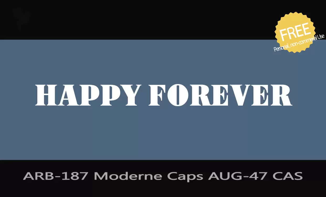 「ARB-187-Moderne-Caps-AUG-47-CAS」字体效果图