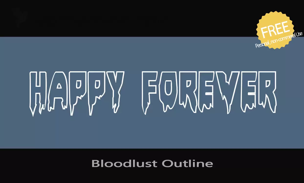 Font Sample of Bloodlust-Outline