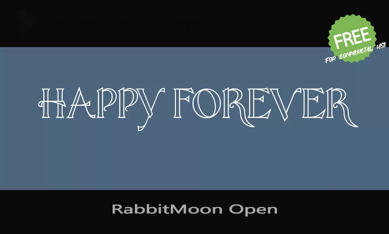 「RabbitMoon-Open」字体效果图