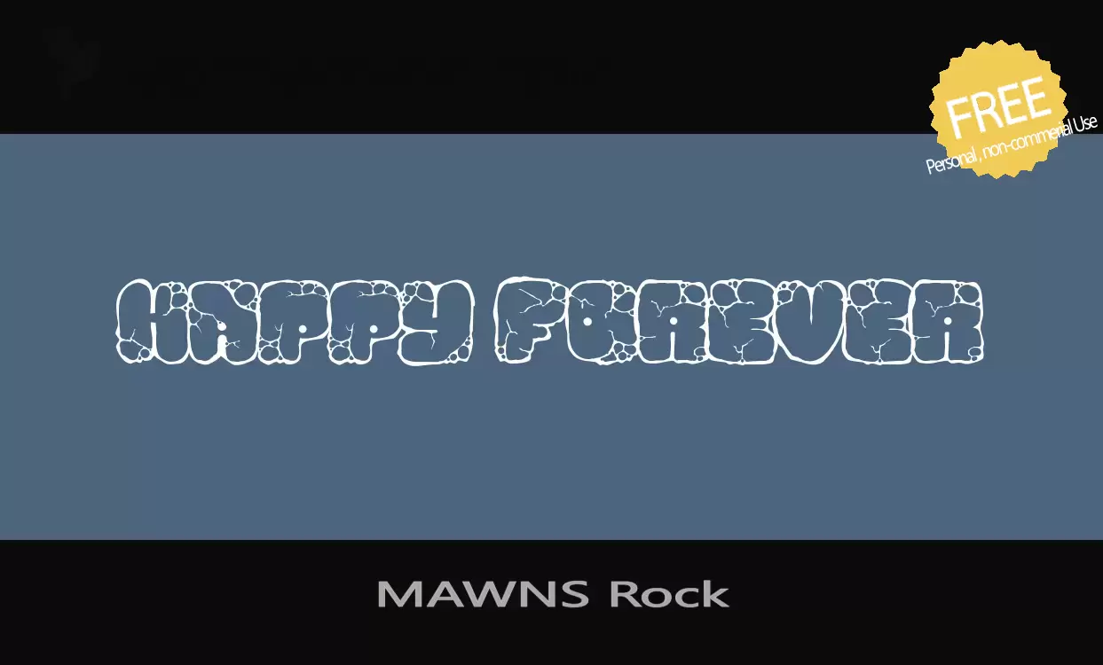 Font Sample of MAWNS-Rock