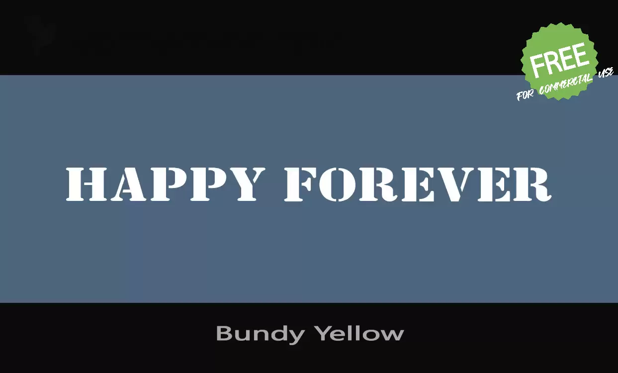 Font Sample of Bundy-Yellow