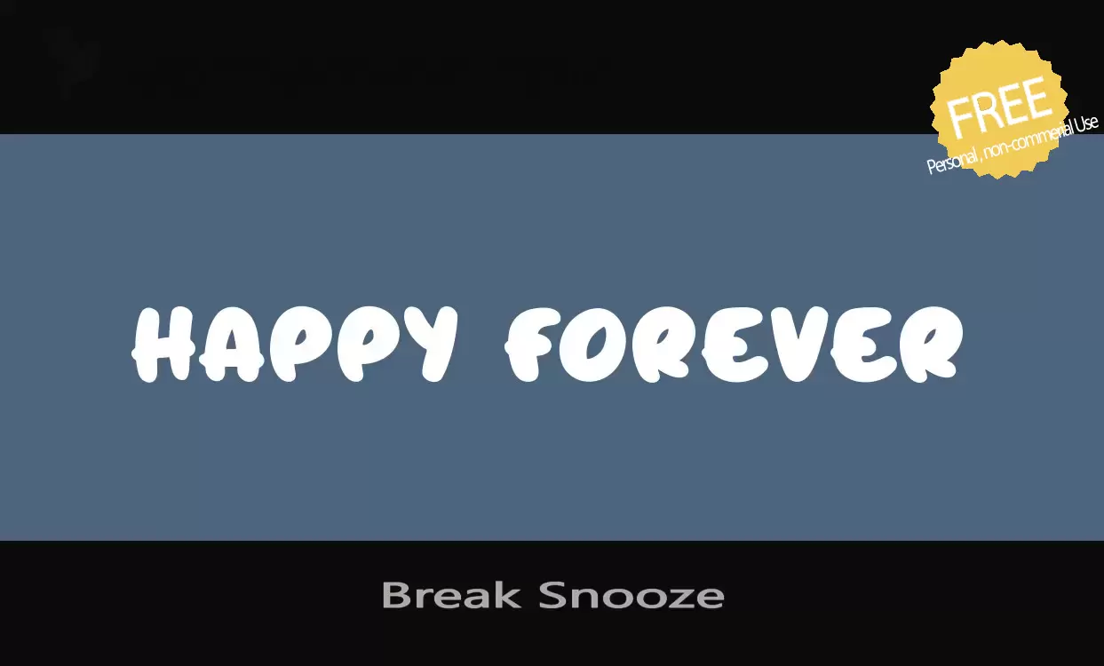 Font Sample of Break-Snooze