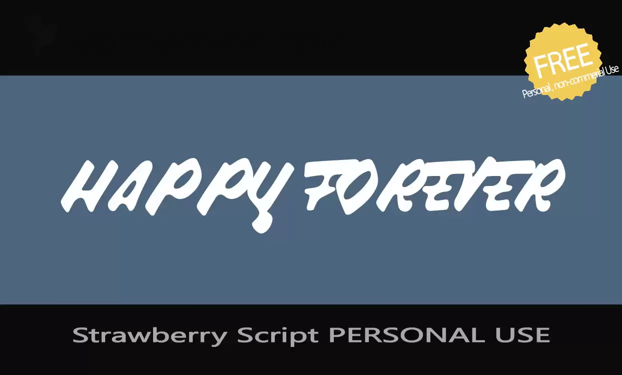 Font Sample of Strawberry-Script-PERSONAL-USE