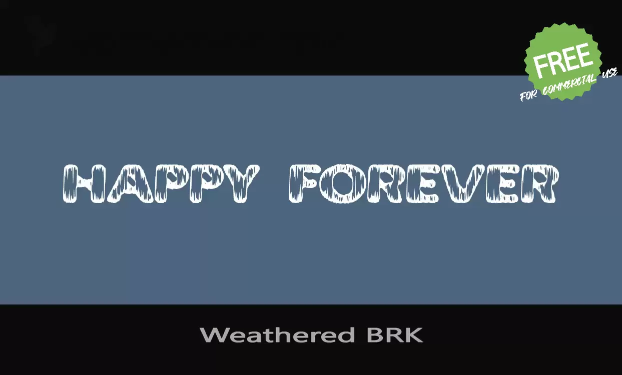 「Weathered BRK」字体效果图