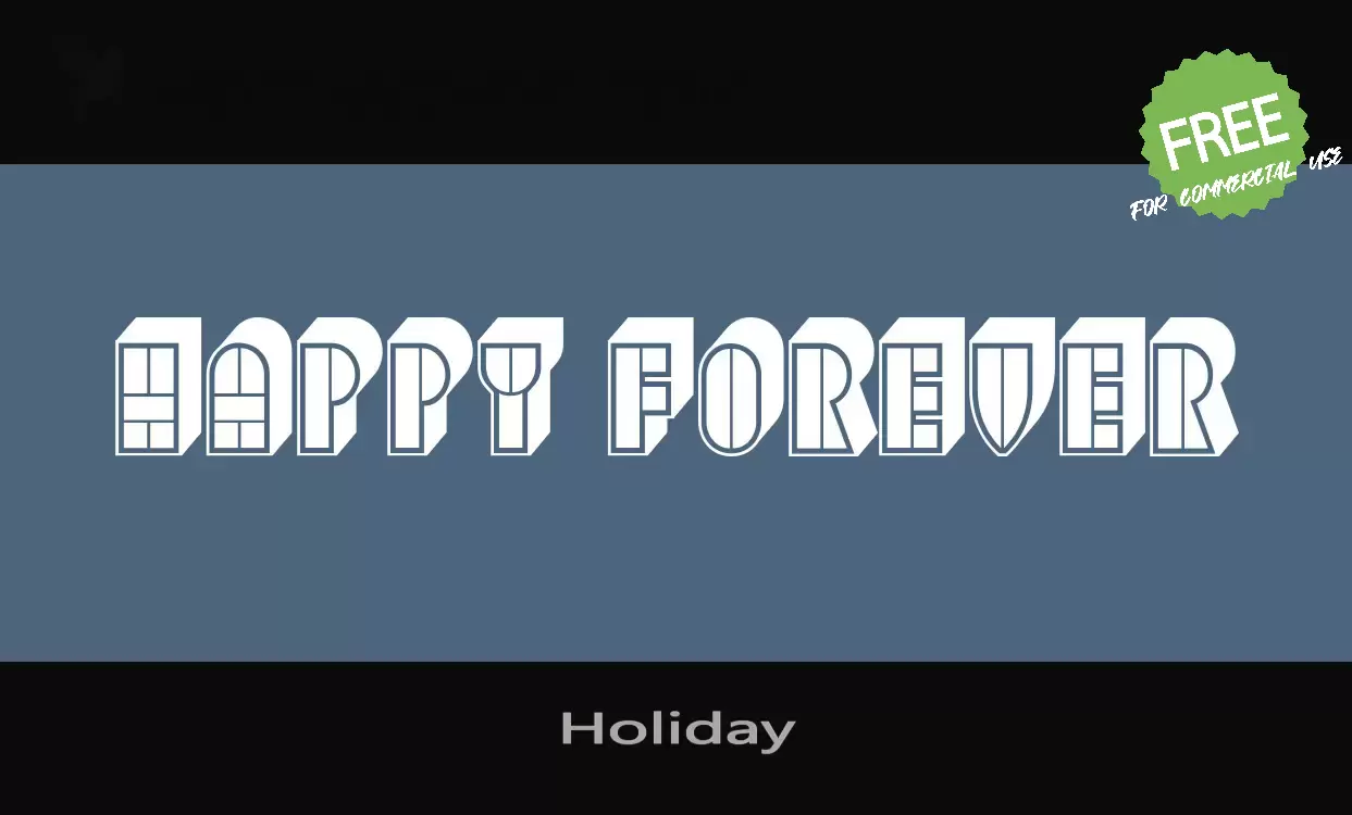 「Holiday」字体效果图