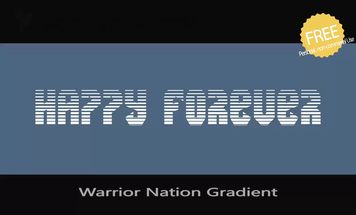 「Warrior-Nation-Gradient」字体效果图