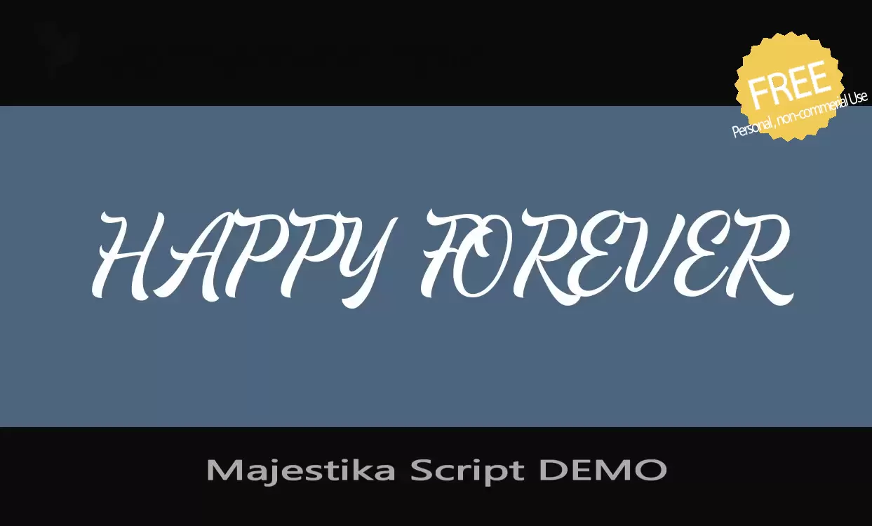 Font Sample of Majestika-Script-DEMO