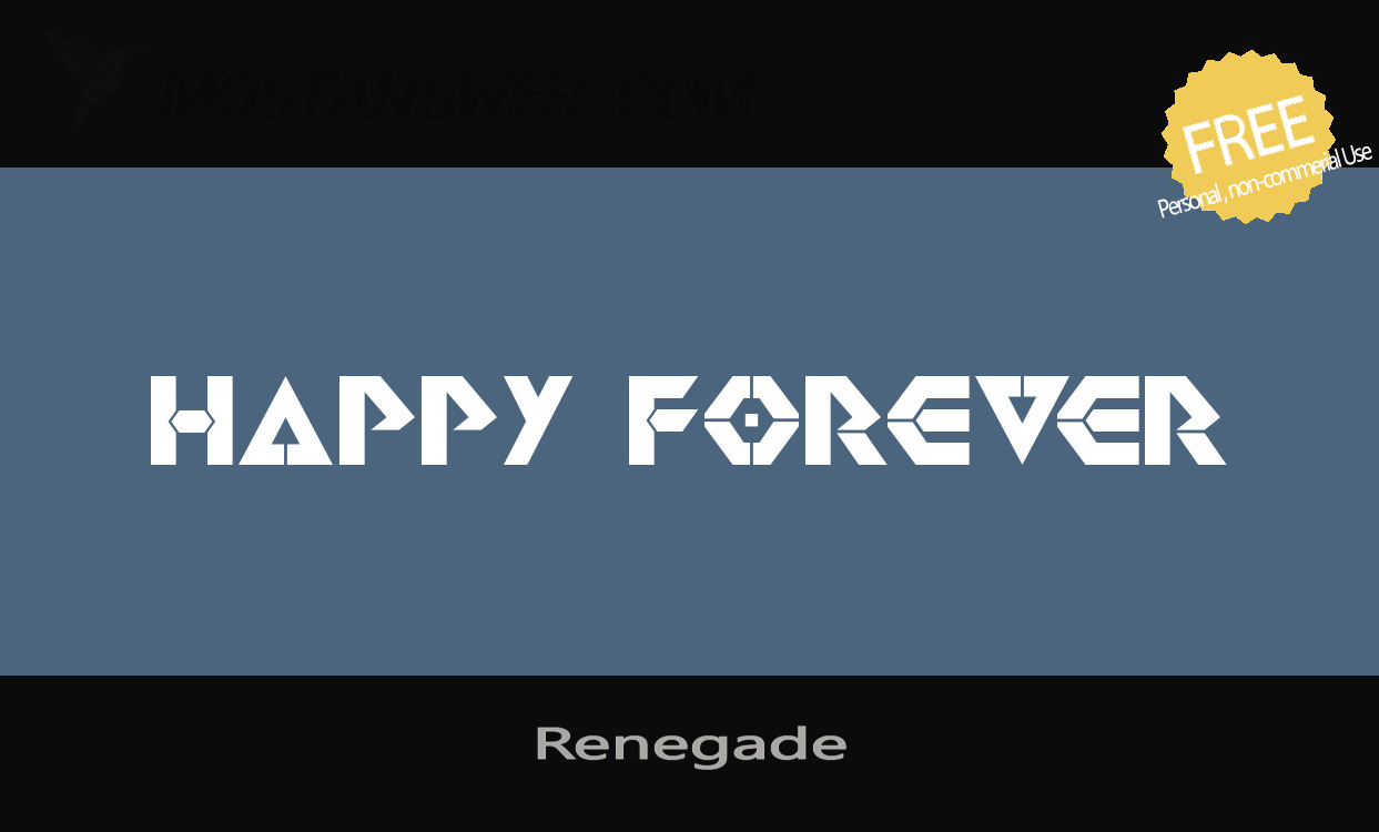 Renegade Font by Pixel Sagas | mostfont.com