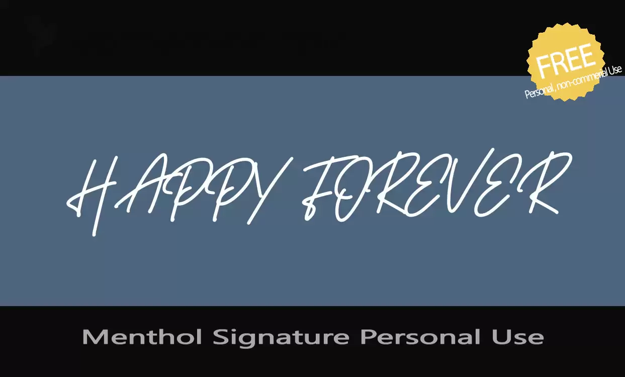 Font Sample of Menthol-Signature-Personal-Use