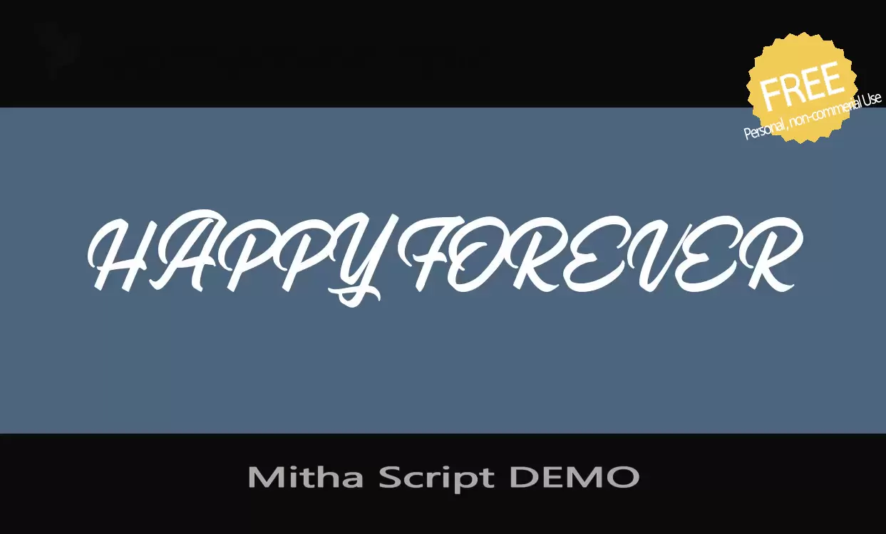 「Mitha-Script-DEMO」字体效果图