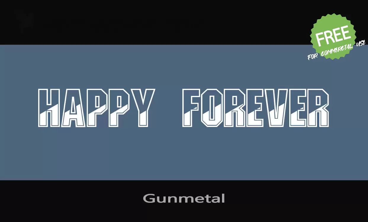 「Gunmetal」字体效果图