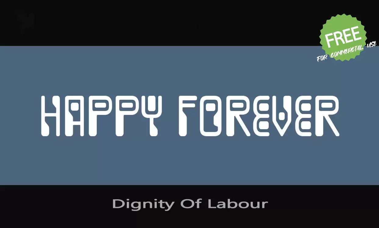 Font Sample of Dignity-Of-Labour