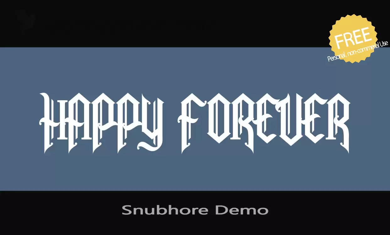 「Snubhore-Demo」字体效果图