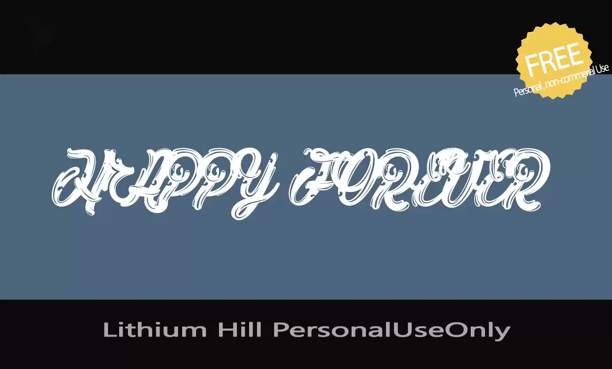 Font Sample of Lithium-Hill-PersonalUseOnly