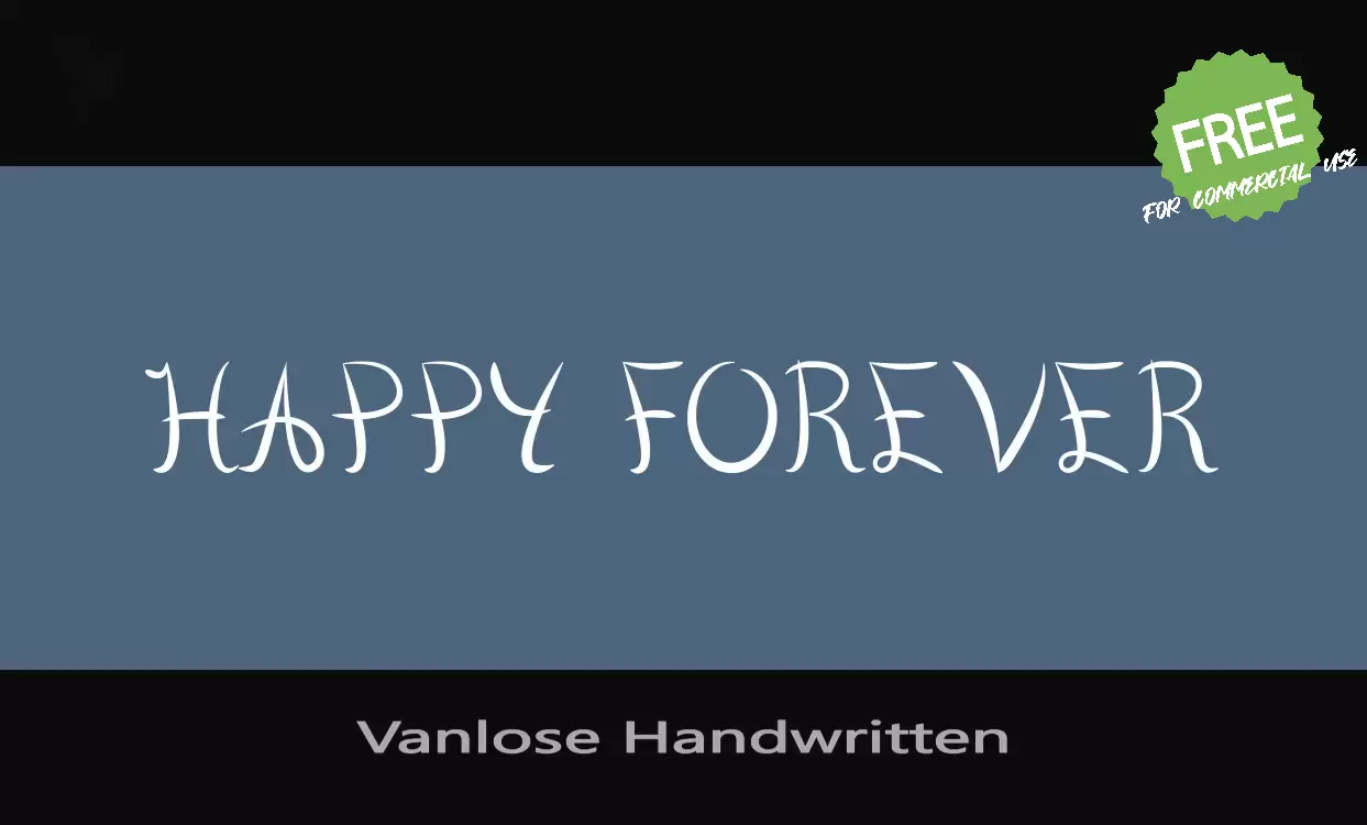 「Vanlose Handwritten」字体效果图