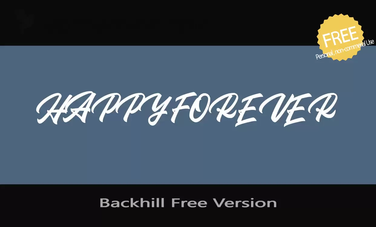 Font Sample of Backhill-Free-Version