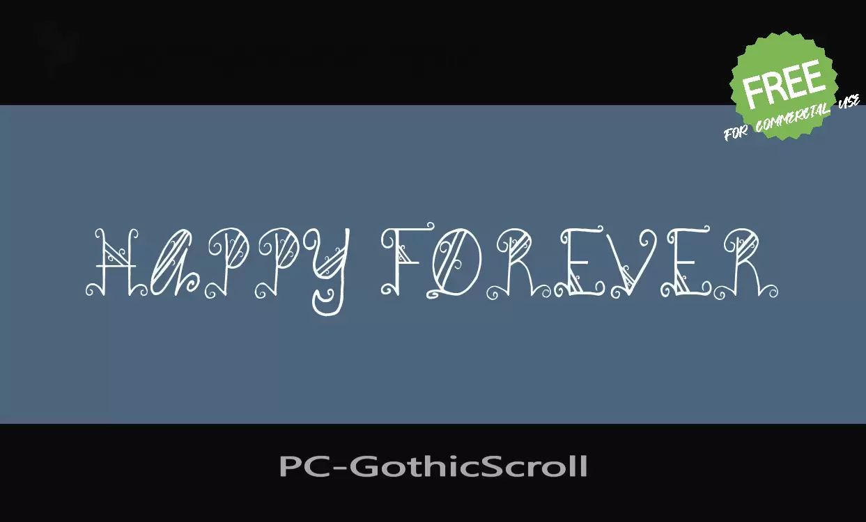 Font Sample of PC-GothicScroll