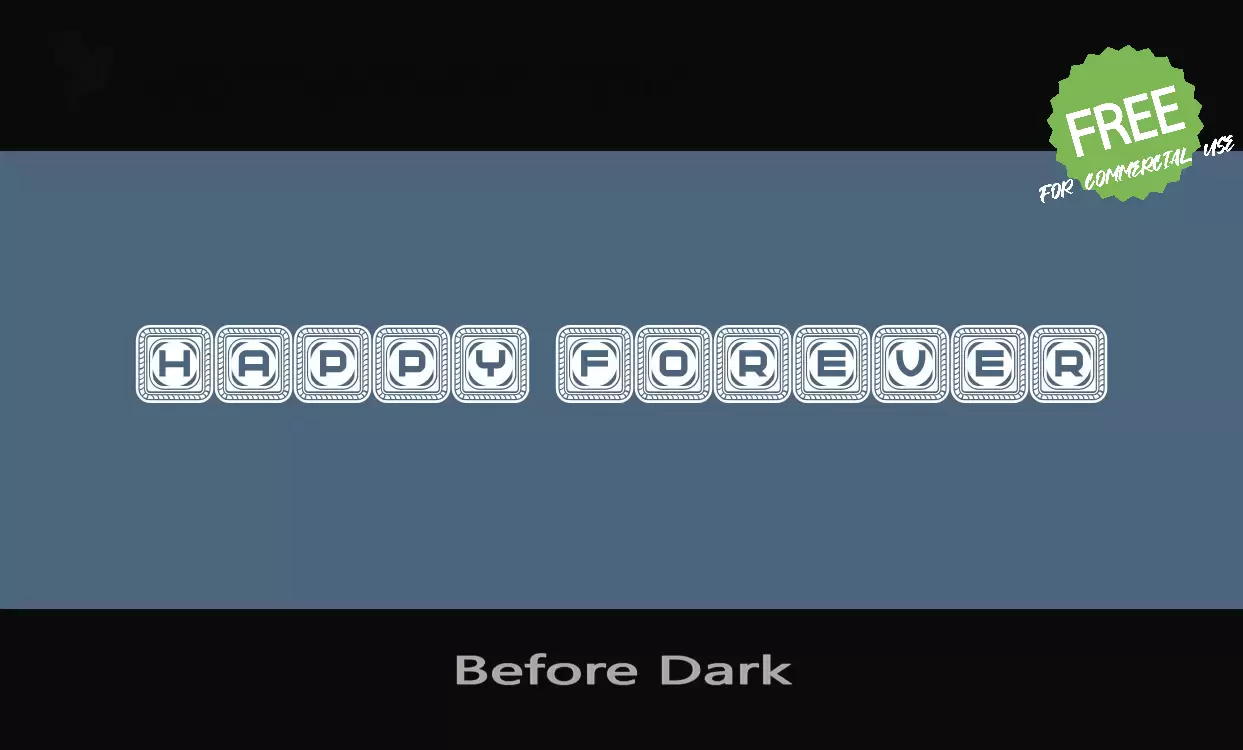 「Before Dark」字体效果图