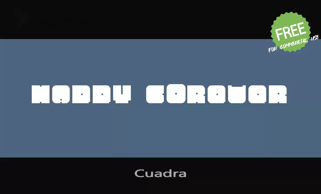 Font Sample of Cuadra