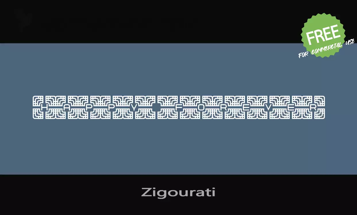 Font Sample of Zigourati