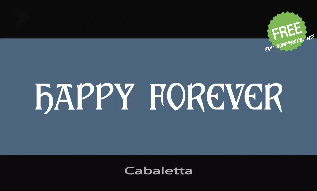 Font Sample of Cabaletta