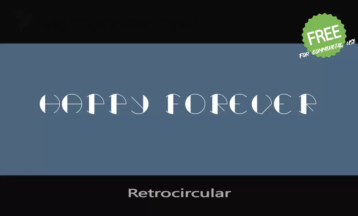 Font Sample of Retrocircular