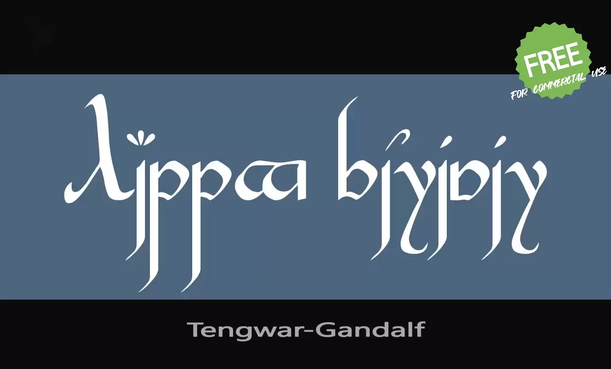 Font Sample of Tengwar-Gandalf