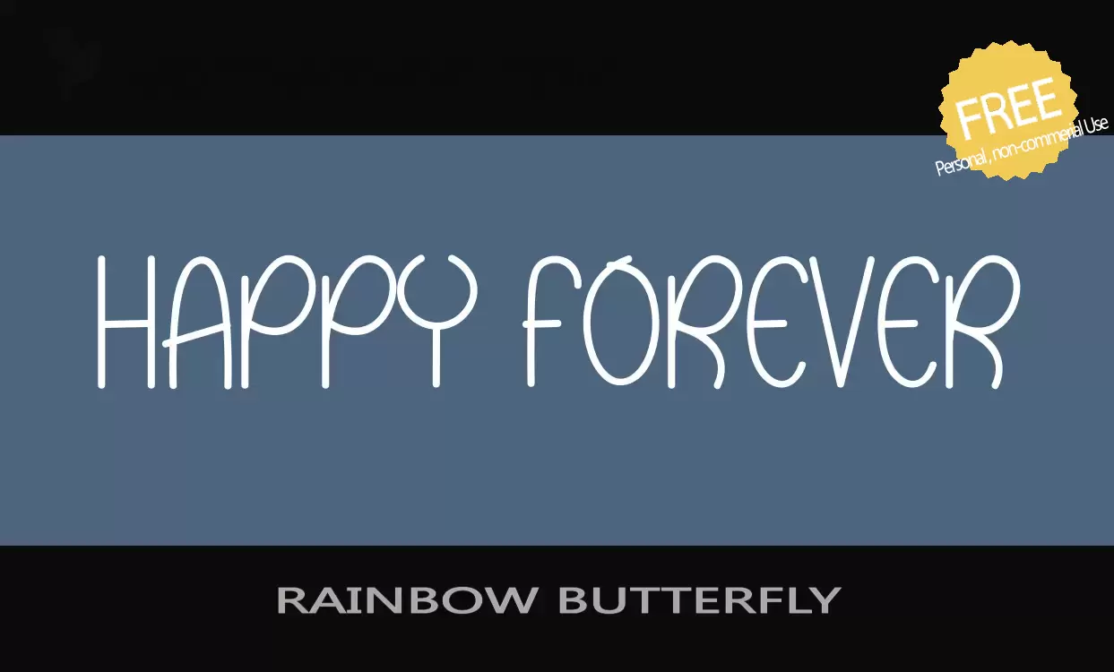 「RAINBOW-BUTTERFLY」字体效果图