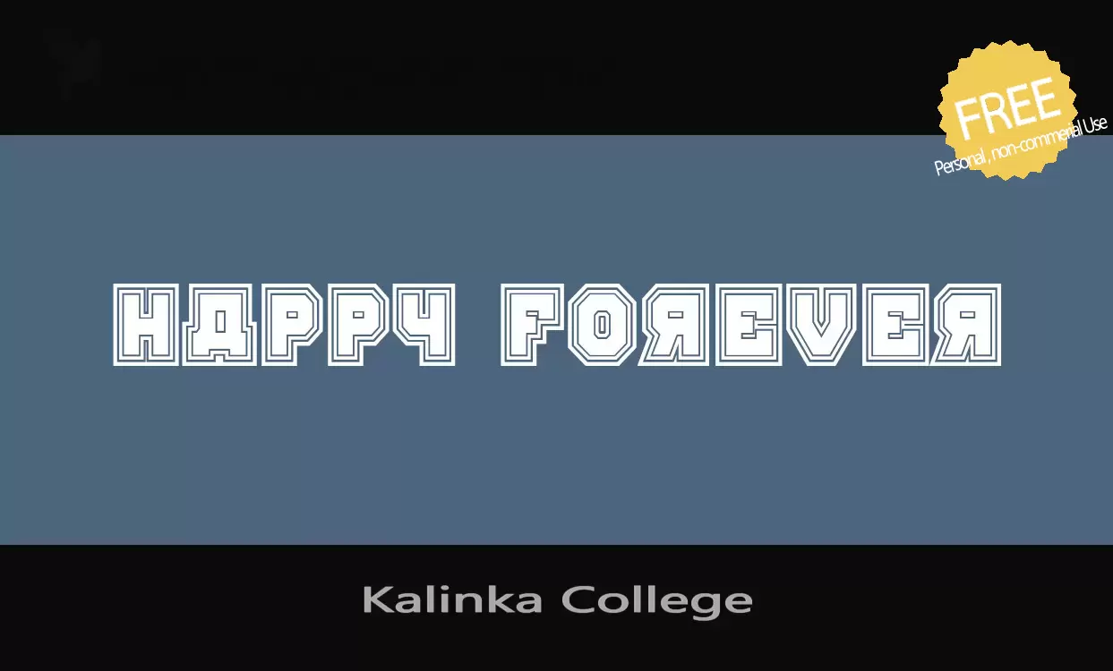 Font Sample of Kalinka-College