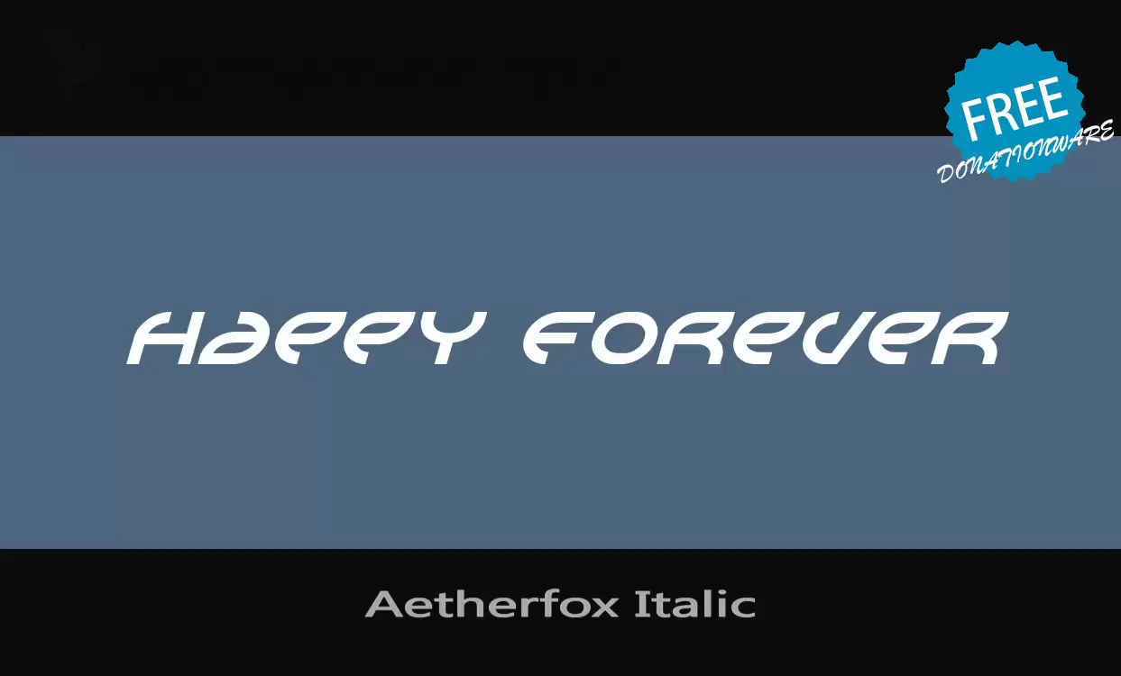 「Aetherfox-Italic」字体效果图