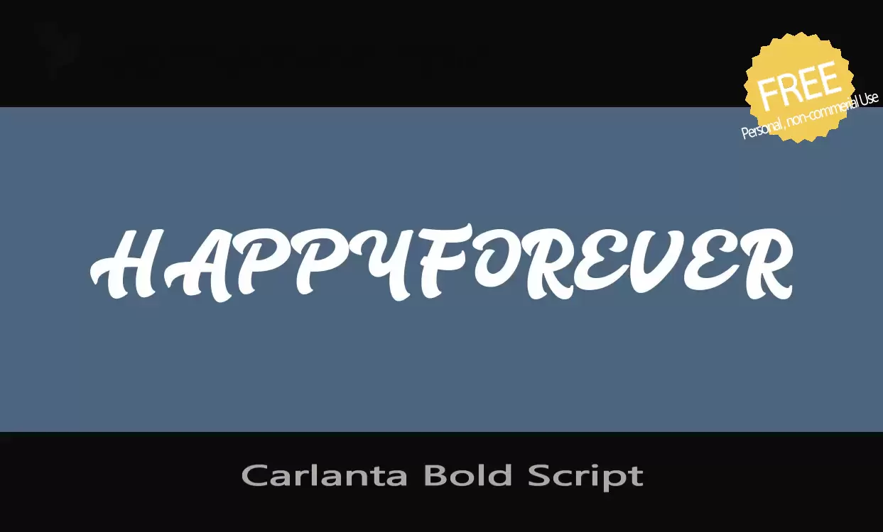 Font Sample of Carlanta-Bold-Script