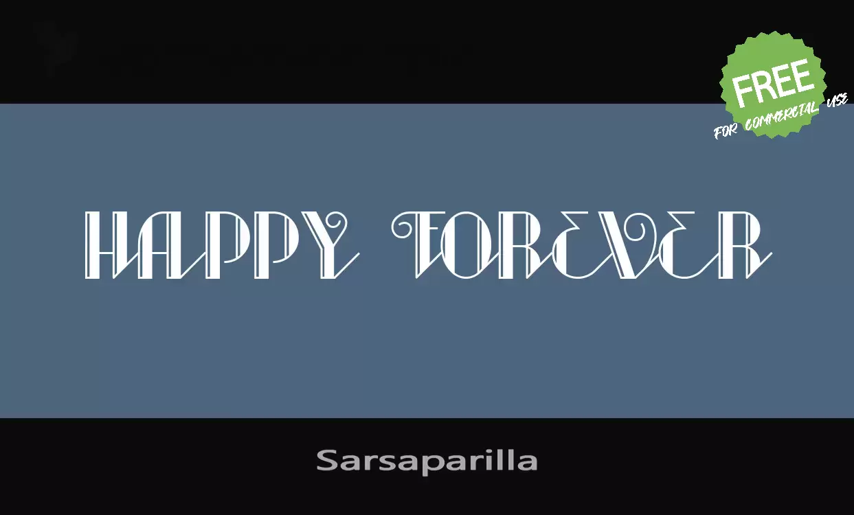 Font Sample of Sarsaparilla