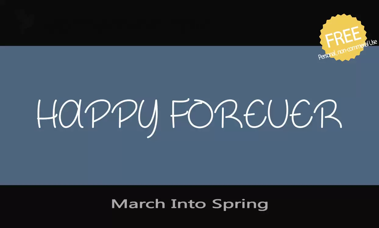 Font Sample of March-Into-Spring