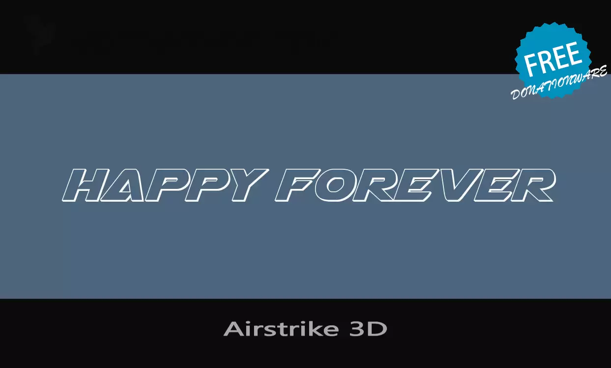 Font Sample of Airstrike-3D