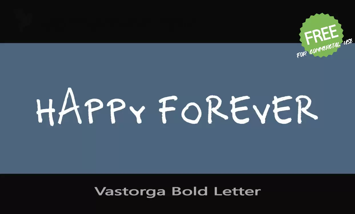 Sample of Vastorga-Bold-Letter