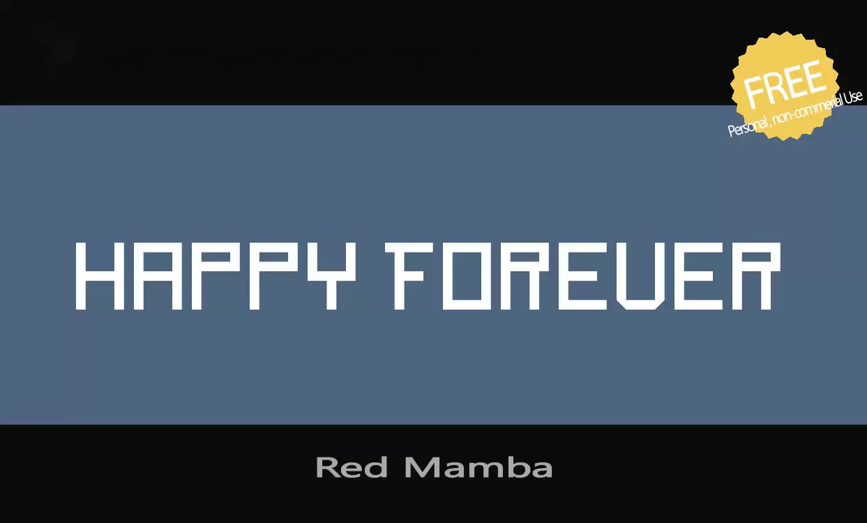 Font Sample of Red-Mamba