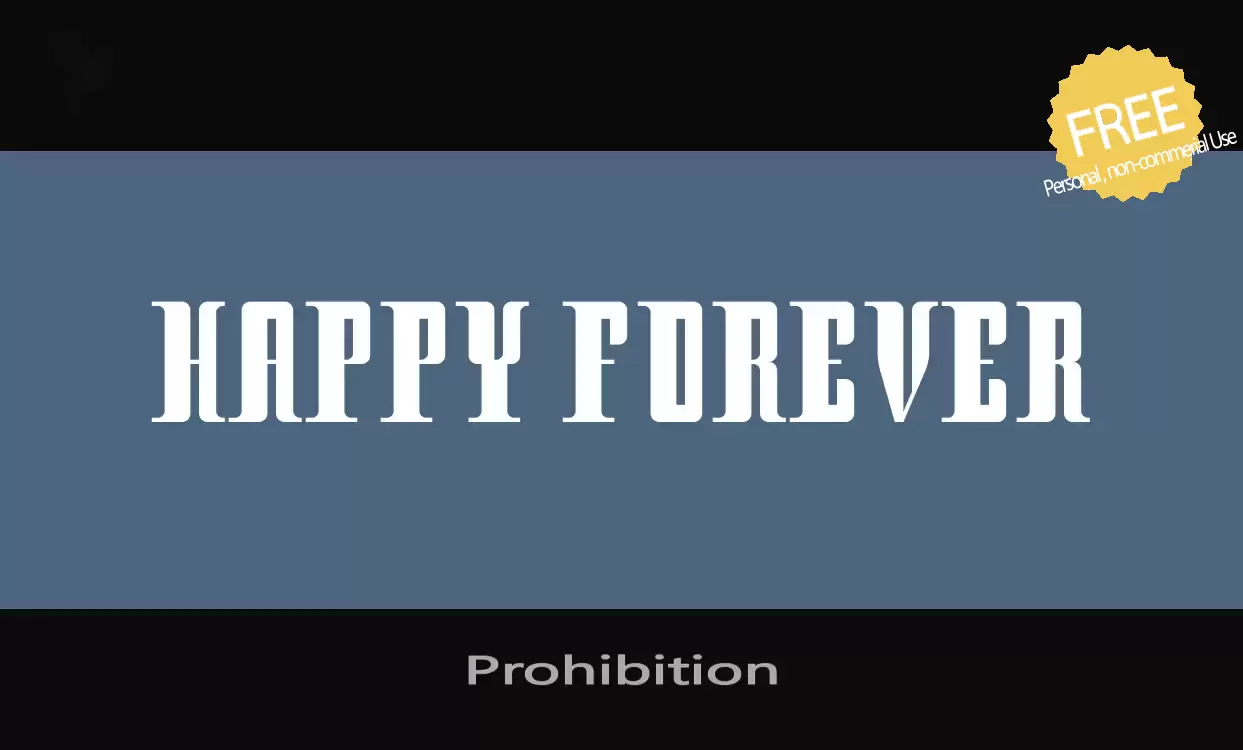 Font Sample of Prohibition