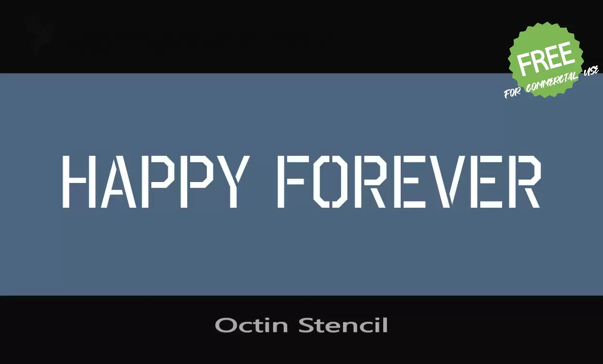 Font Sample of Octin-Stencil