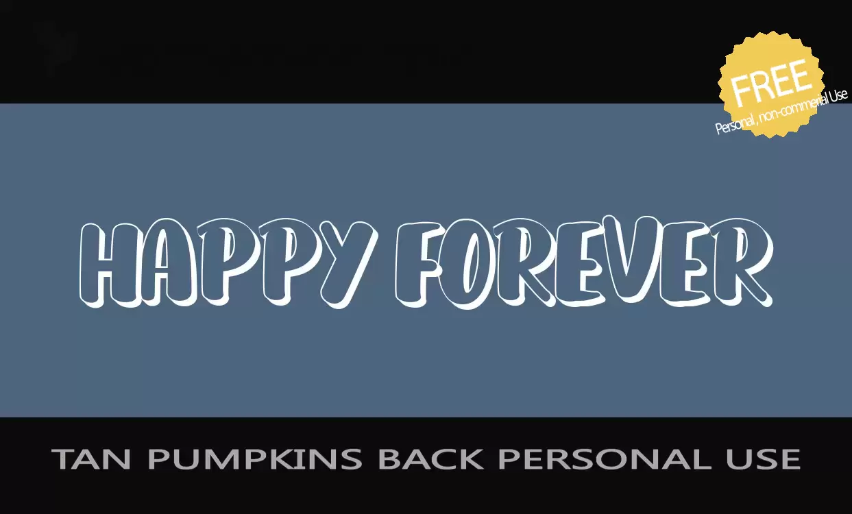 Font Sample of TAN-PUMPKINS-BACK-PERSONAL-USE