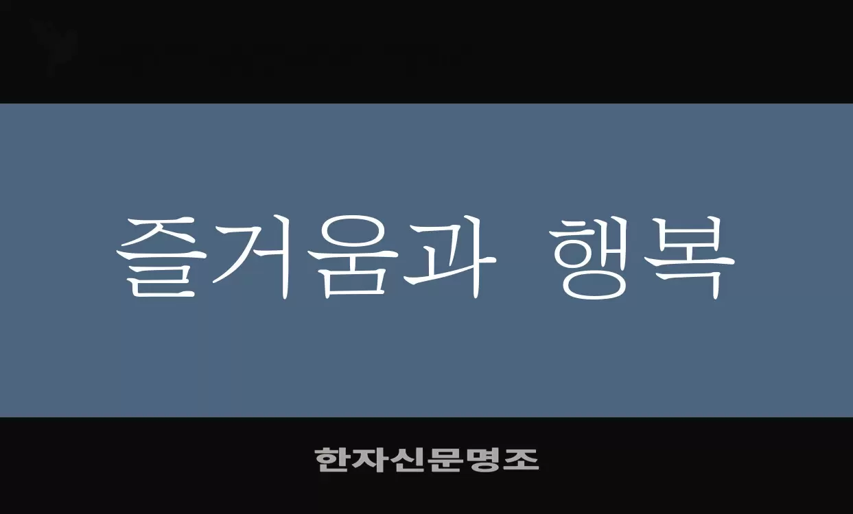 「한자신문명조」字体效果图