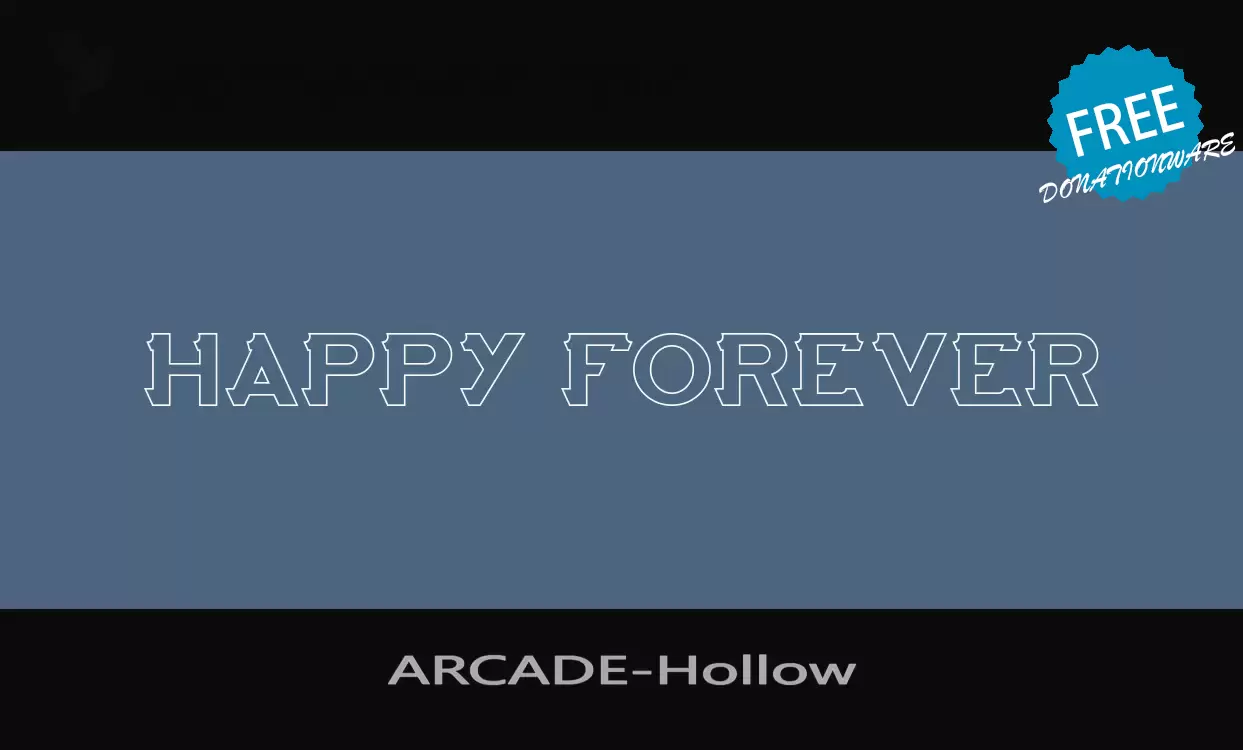 Font Sample of ARCADE-Hollow