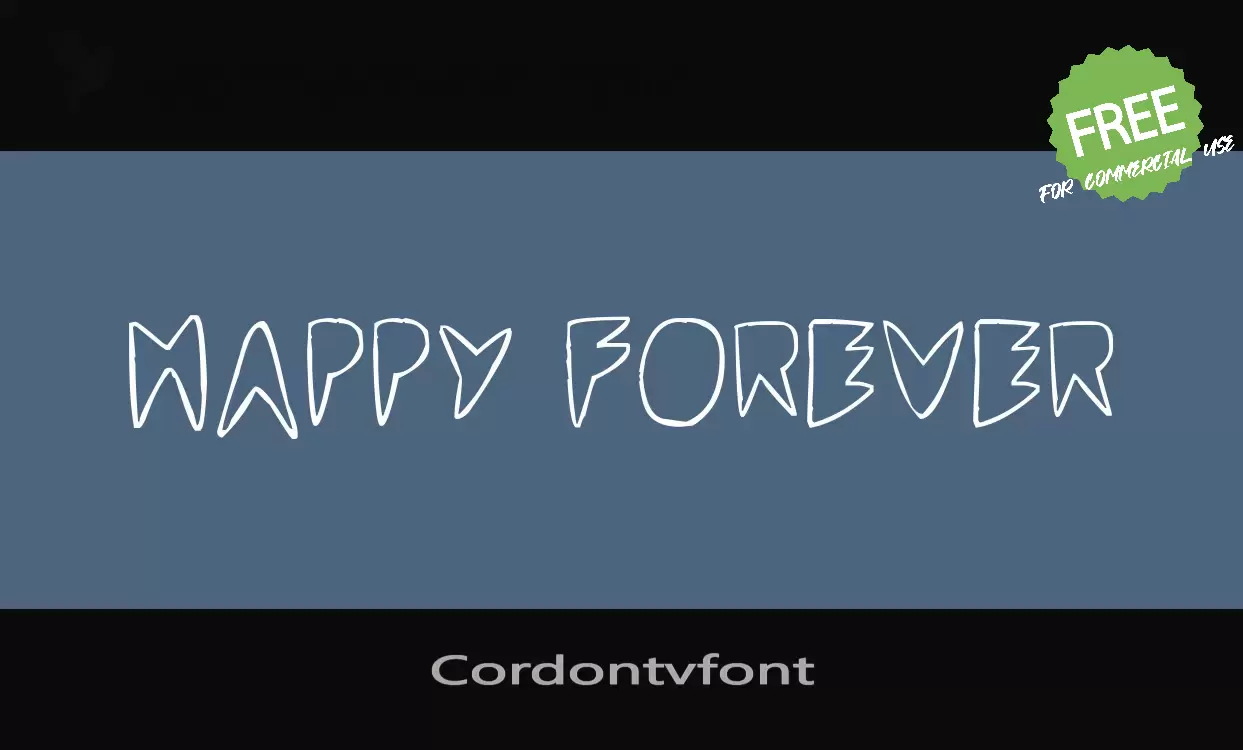 「Cordontvfont」字体效果图