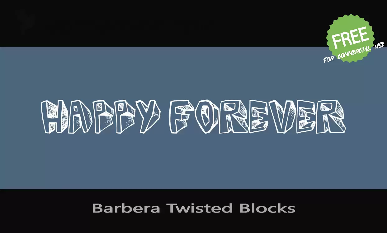 Font Sample of Barbera-Twisted-Blocks