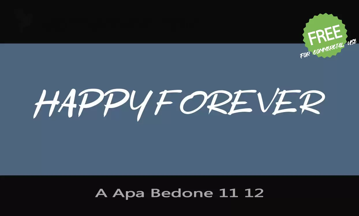 「A Apa Bedone 11 12」字体效果图