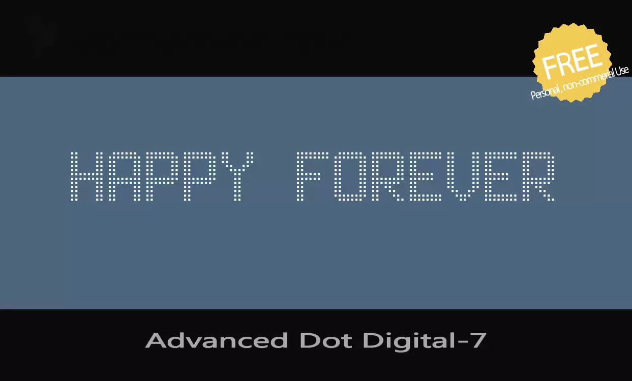 Font Sample of Advanced-Dot-Digital-7